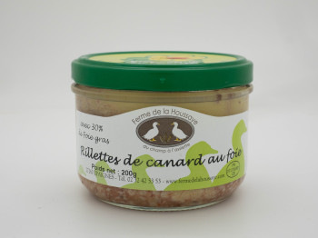 Rillette de canard au foie gras 200 gr