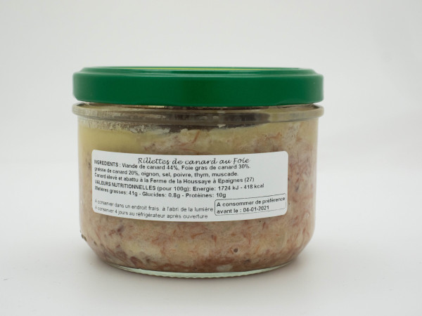 Rillette de canard au foie gras 200 gr