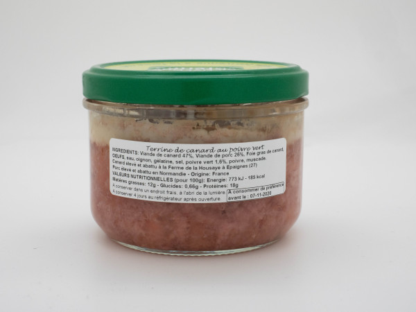 Terrine de canard au poivre vert 200 gr